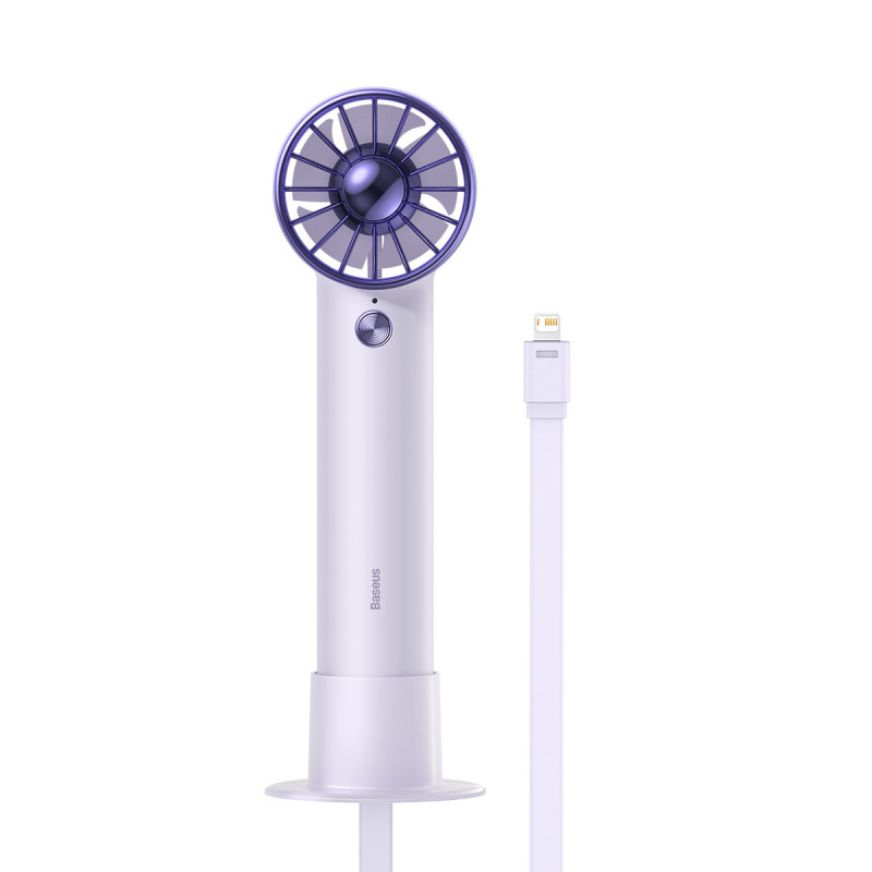 Vėjo malūno ventiliatorius su žaibo laidu + maitinimo blokas 4000mAh violetinis
