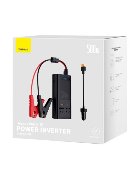 Automobilio įtampos keitiklis nuo 12V iki 230V 500W EU ir CN kištukas Automobilio įtampos keitiklis nuo 12V iki 230V 500W EU ir CN kištukas