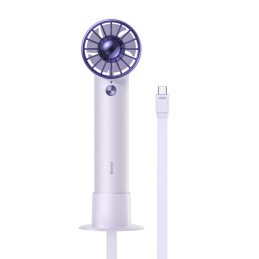 Ventiliatorius su USB-C laidu + maitinimo blokas 4000 mAh violetinė