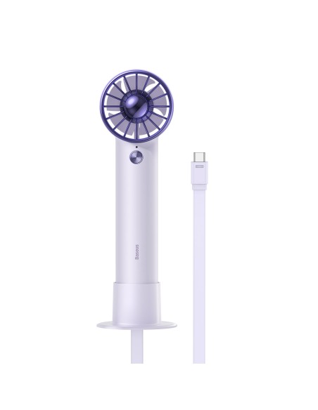 Ventiliatorius su USB-C laidu + maitinimo blokas 4000 mAh violetinė Ventiliatorius su USB-C laidu + maitinimo blokas 4000 mAh violetinė