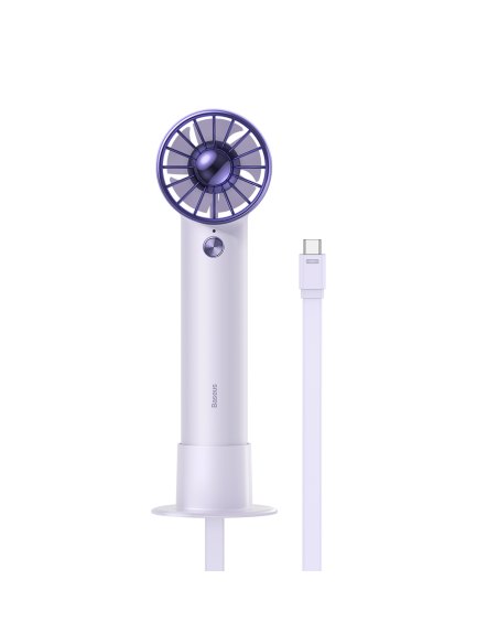 Ventiliatorius su USB-C laidu + maitinimo blokas 4000 mAh violetinė Ventiliatorius su USB-C laidu + maitinimo blokas 4000 mAh violetinė