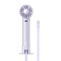 Ventiliatorius su USB-C laidu + maitinimo blokas 4000 mAh violetinė