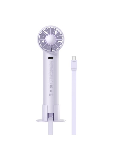 Ventiliatorius su USB-C laidu + maitinimo blokas 4000 mAh violetinė Ventiliatorius su USB-C laidu + maitinimo blokas 4000 mAh violetinė