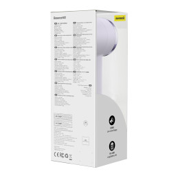 Ventiliatorius su USB-C laidu + maitinimo blokas 4000 mAh violetinė