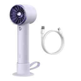Ventiliatorius su USB-C laidu + maitinimo blokas 4000 mAh violetinė