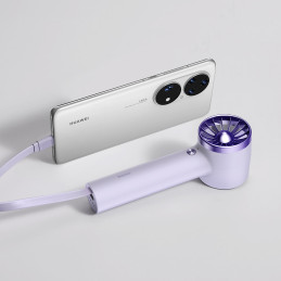 Ventiliatorius su USB-C laidu + maitinimo blokas 4000 mAh violetinė