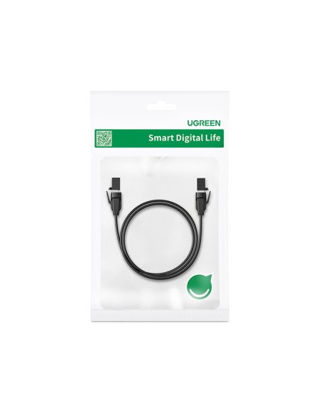Plokščias pataisymo laido kabelis LAN Ethernet kabelis Cat.8 U/FTP 1m juodas Plokščias pataisymo laido kabelis LAN Ethernet kabelis Cat.8 U/FTP 1m juodas