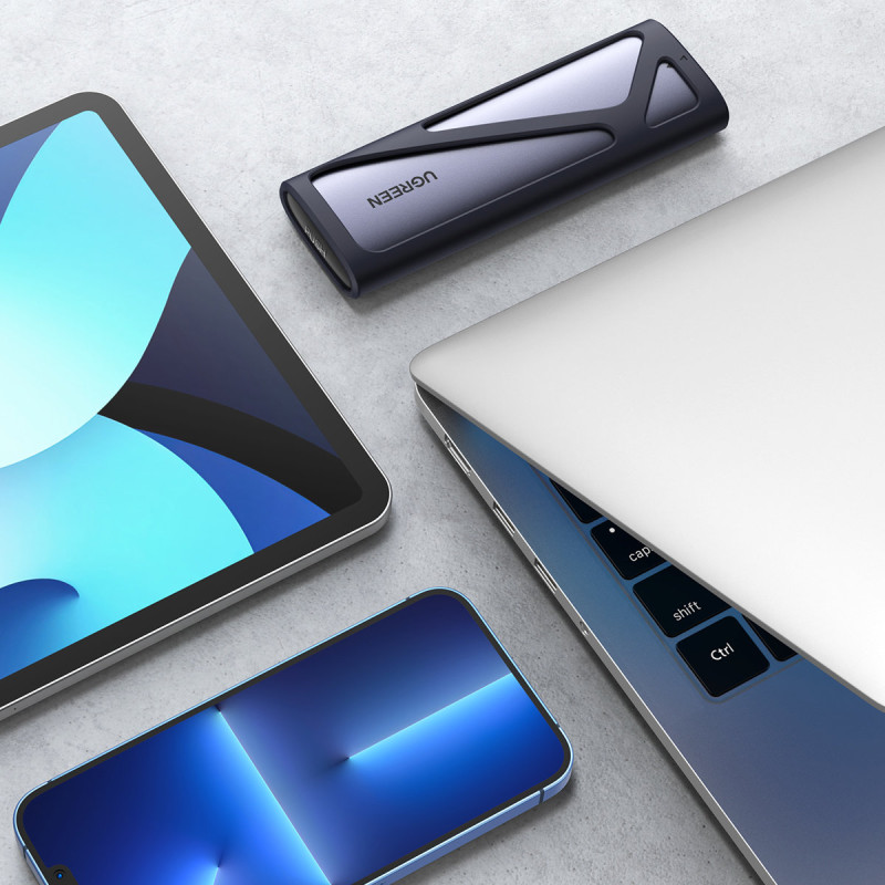 Kišeninis dėklas SSD M.2 USB 3.2 Gen 2 SuperSpeed USB 10Gbps pilkas