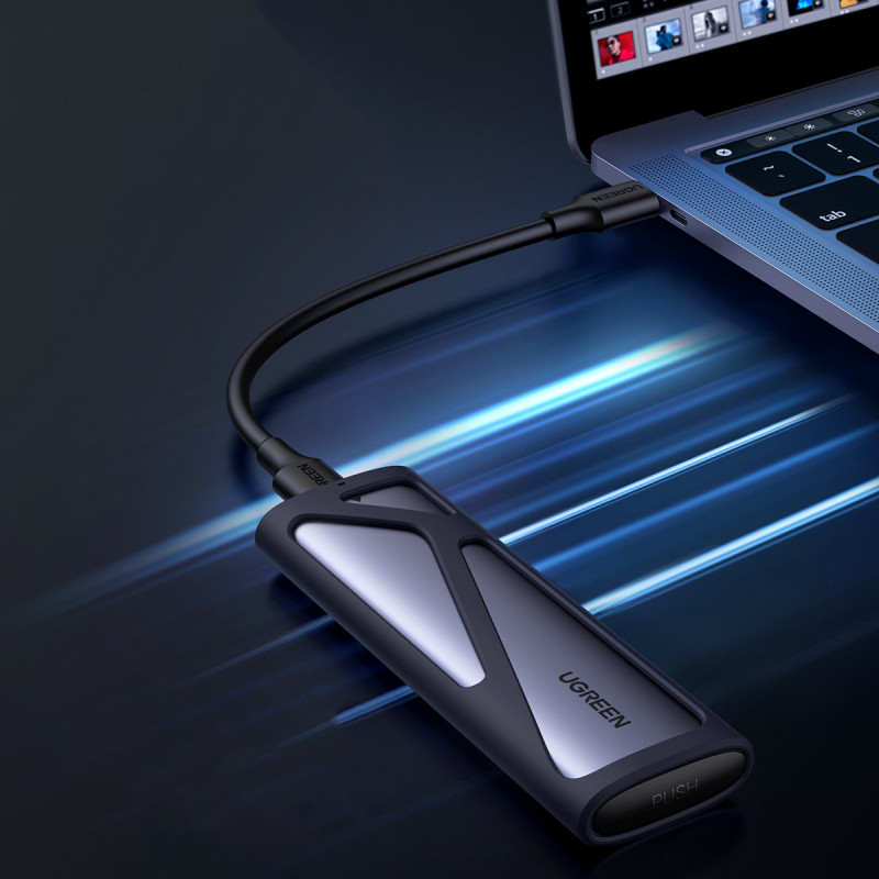 Kišeninis dėklas SSD M.2 USB 3.2 Gen 2 SuperSpeed USB 10Gbps pilkas