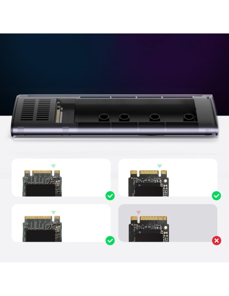 Kišeninis dėklas SSD M.2 USB 3.2 Gen 2 SuperSpeed USB 10Gbps pilkas Kišeninis dėklas SSD M.2 USB 3.2 Gen 2 SuperSpeed USB 10Gbps pilkas