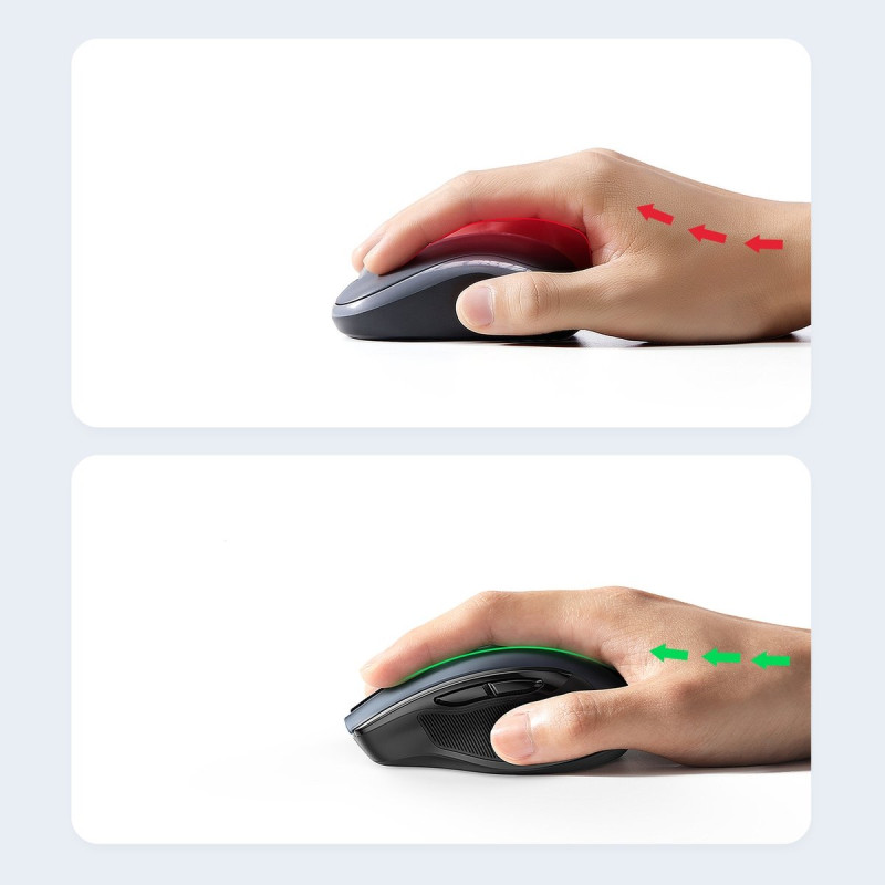 Ergonomiška USB optinė belaidė pelė 2.4GHz 4000DPI juoda