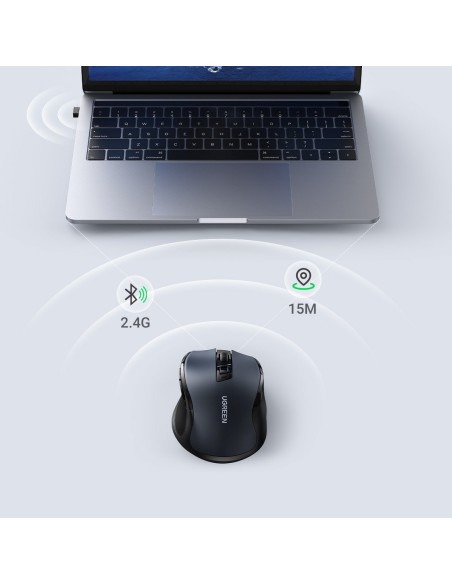 Ergonomiška USB optinė belaidė pelė 2.4GHz 4000DPI juoda Ergonomiška USB optinė belaidė pelė 2.4GHz 4000DPI juoda