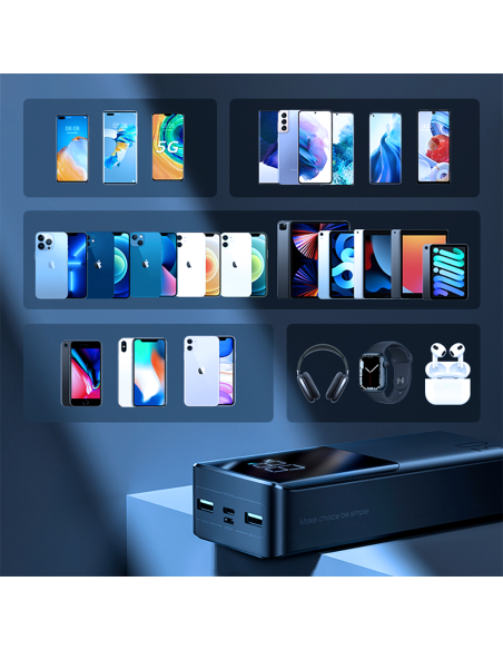 Powerbank 30000mAh 22,5W PD QC3.0 AFC juoda