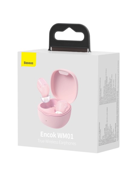 Encok WM01 TWS Bluetooth 5.3 į ausis įdedamos belaidės ausinės rožinės spalvos Encok WM01 TWS Bluetooth 5.3 į ausis įdedamos belaidės ausinės rožinės spalvos