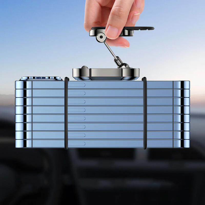 Magnetinis automobilio telefono laikiklis kabinos prietaisų skydeliui tamsiai pilkas
