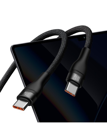 Kabelio blykstės serija 2in1 USB-C 2xUSB-C 100W 1,5m juoda Kabelio blykstės serija 2in1 USB-C 2xUSB-C 100W 1,5m juoda