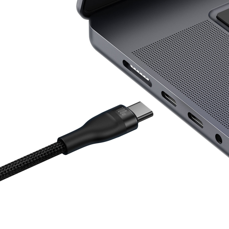 Kabelio blykstės serija 2in1 USB-C 2xUSB-C 100W 1,5m juoda