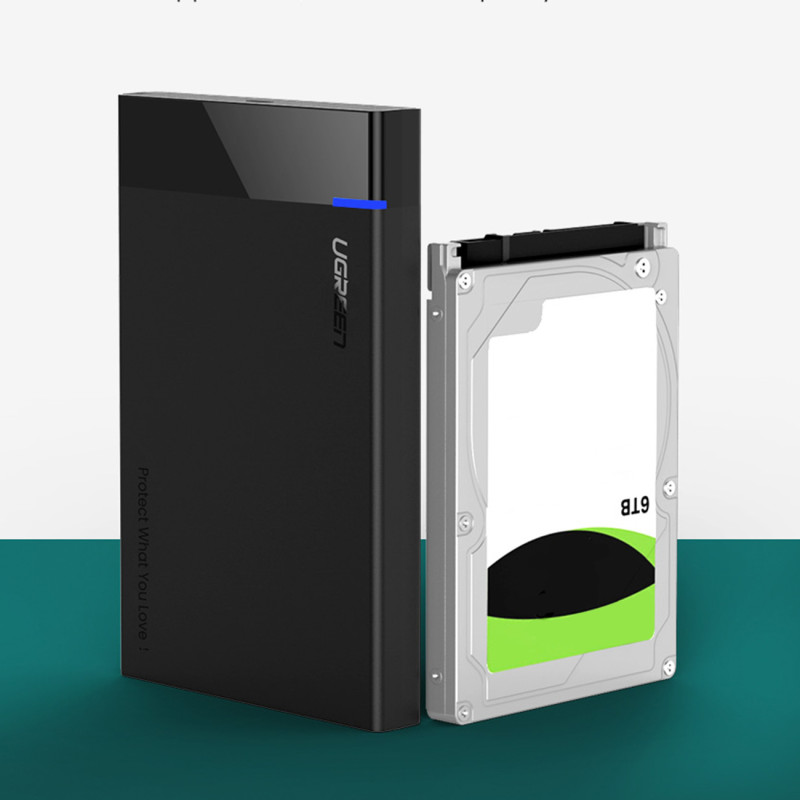Juodos spalvos SATA 2,5 colio 6 TB USB-C 3.0 disko korpusas