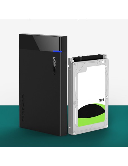 Juodos spalvos SATA 2,5 colio 6 TB USB-C 3.0 disko korpusas Juodos spalvos SATA 2,5 colio 6 TB USB-C 3.0 disko korpusas