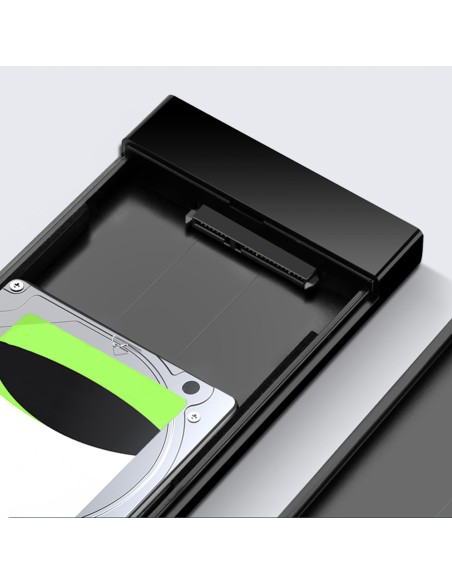Juodos spalvos SATA 2,5 colio 6 TB USB-C 3.0 disko korpusas Juodos spalvos SATA 2,5 colio 6 TB USB-C 3.0 disko korpusas