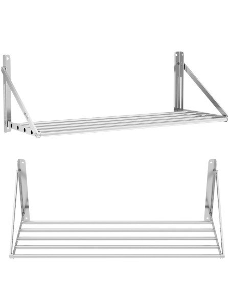 Nerūdijančio plieno sulankstoma sieninė lentyna iki 40 kg 100 x 45 cm Nerūdijančio plieno sulankstoma sieninė lentyna iki 40 kg 100 x 45 cm