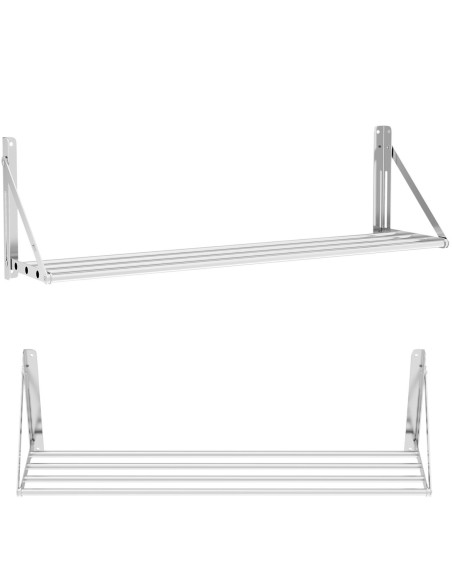 Nerūdijančio plieno sulankstoma sieninė lentyna iki 40 kg 120 x 45 cm Nerūdijančio plieno sulankstoma sieninė lentyna iki 40 kg 120 x 45 cm