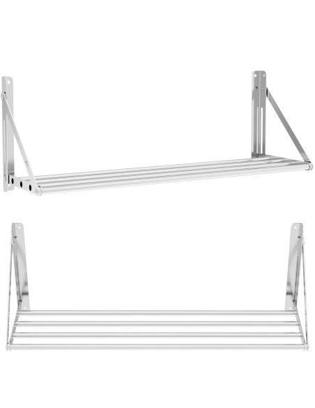 Nerūdijančio plieno sulankstoma sieninė lentyna iki 40 kg 100 x 30 cm Nerūdijančio plieno sulankstoma sieninė lentyna iki 40 kg 100 x 30 cm