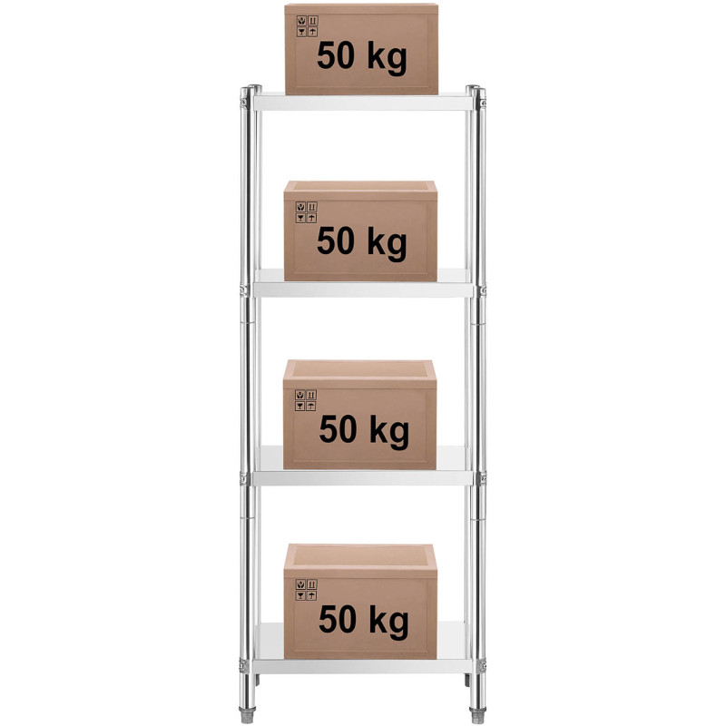 Metalinė gastronomijos laikymo lentyna iki 200 kg 70 x 40 x 180 cm