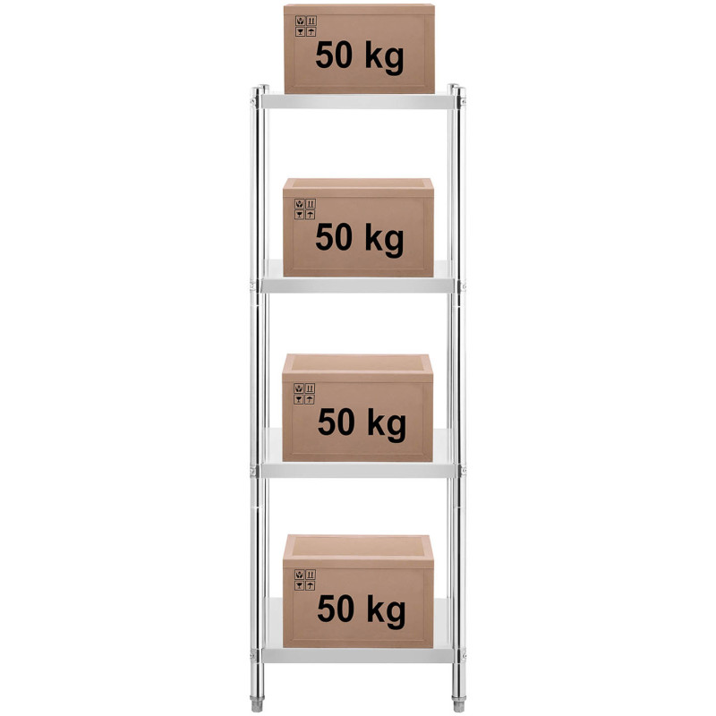 Metalinė gastronomijos laikymo lentyna iki 200 kg 60 x 60 x 180 cm