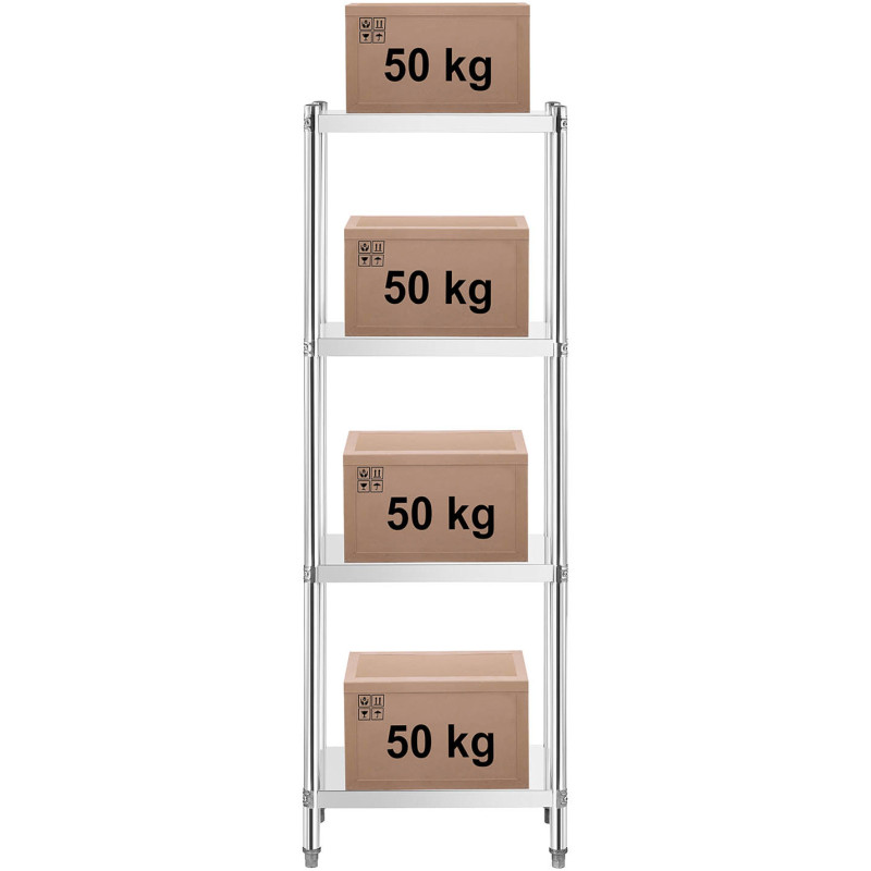 Metalinė gastronomijos laikymo lentyna iki 200 kg 60 x 40 x 180 cm