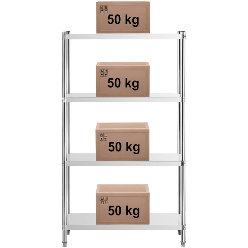 Metalinė gastronomijos laikymo lentyna iki 200 kg 100 x 40 x 180 cm