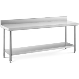 Gastronominis darbo stalas su apvadu ir lentyna PLIENAS 200 x 60 cm