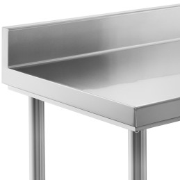 Gastronominis darbo stalas su apvadu ir lentyna PLIENAS 200 x 60 cm