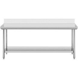 Gastronominis darbo stalas su apvadu ir lentyna PLIENAS 200 x 60 cm