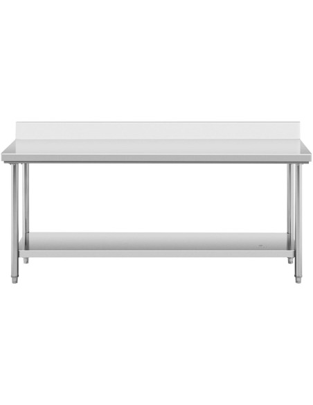 Gastronominis darbo stalas su apvadu ir lentyna PLIENAS 200 x 60 cm Gastronominis darbo stalas su apvadu ir lentyna PLIENAS 200 x 60 cm