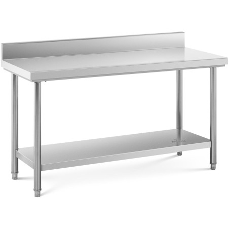 Gastronominis darbo stalas su apvadu ir lentyna PLIENAS 150 x 60 cm Gastronominis darbo stalas su apvadu ir lentyna PLIENAS 150 x 60 cm