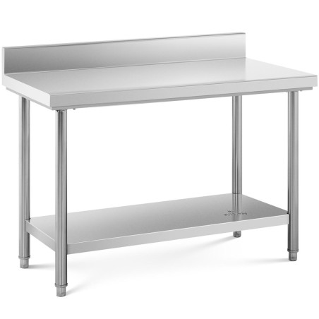 Gastronominis darbo stalas su apvadu ir lentyna PLIENAS 120 x 60 cm Gastronominis darbo stalas su apvadu ir lentyna PLIENAS 120 x 60 cm