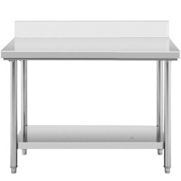 Gastronominis darbo stalas su apvadu ir lentyna PLIENAS 120 x 60 cm