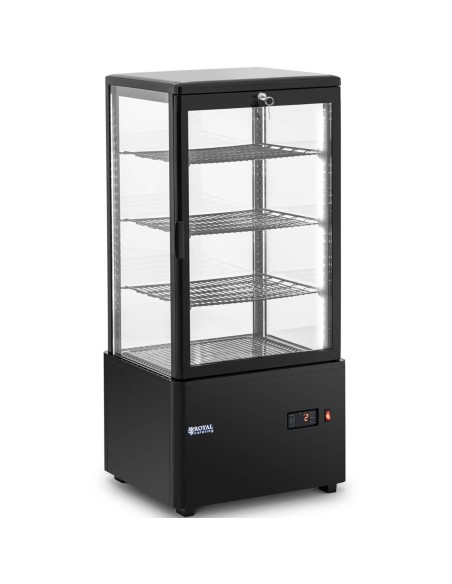 4 lygių įstiklinta šaldytuvo vitrina 78 l - juoda