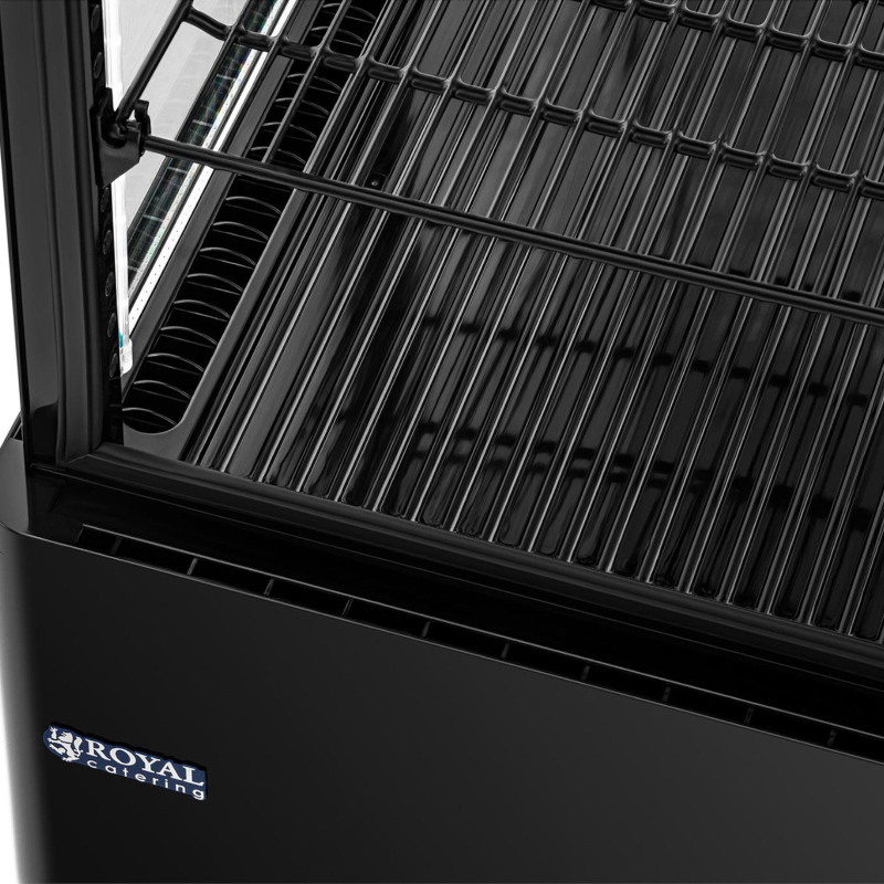 4 lygių įstiklinta šaldytuvo vitrina 78 l - juoda