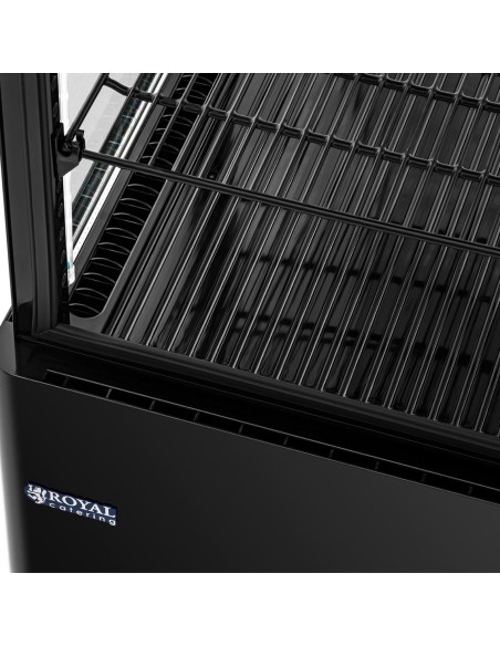 4 lygių įstiklinta šaldytuvo vitrina 78 l - juoda