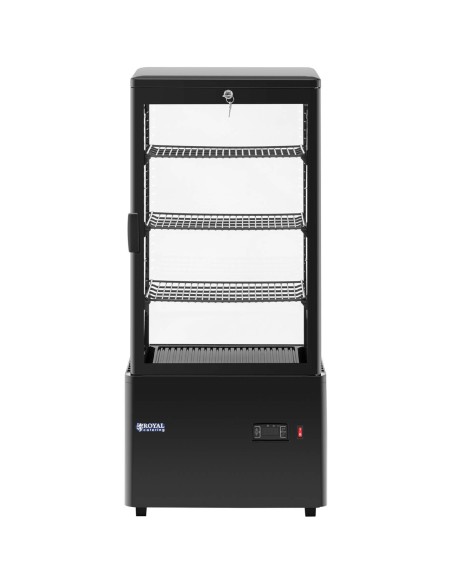 4 lygių įstiklinta šaldytuvo vitrina 78 l - juoda