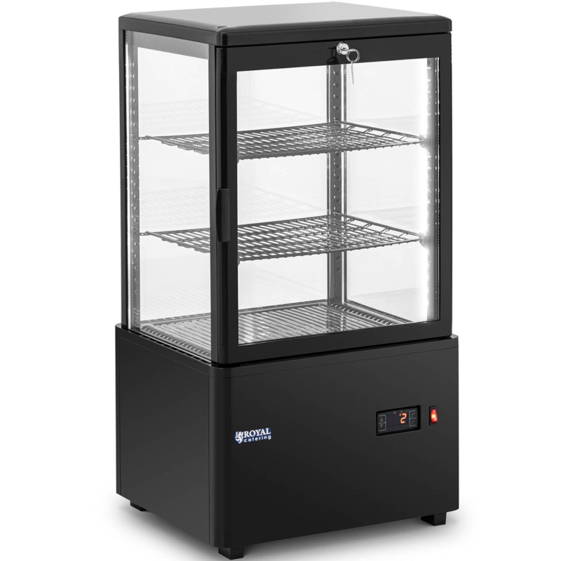 3 lygių įstiklinta šaldytuvo vitrina 58 l - juoda