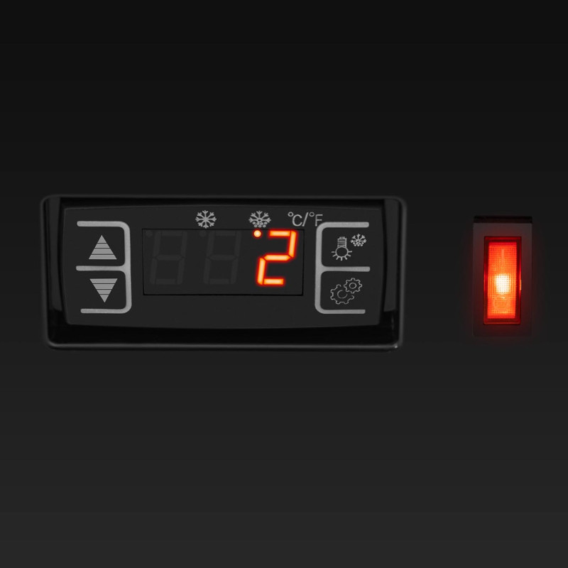 3 lygių įstiklinta šaldytuvo vitrina 58 l - juoda