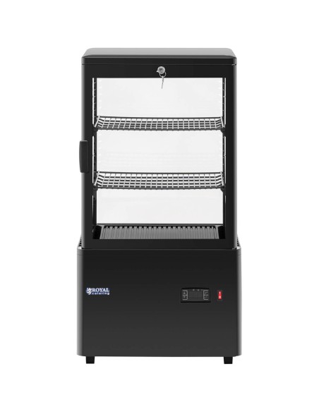 3 lygių įstiklinta šaldytuvo vitrina 58 l - juoda