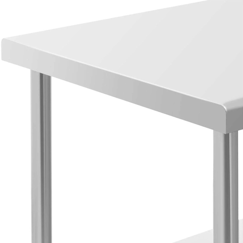 Metalinis gastronominis stalas ant ratukų su lentyna PLIENAS 70 x 100 cm