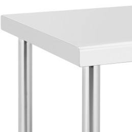 Metalinis gastronominis stalas ant ratukų su lentyna PLIENAS 60 x 120 cm