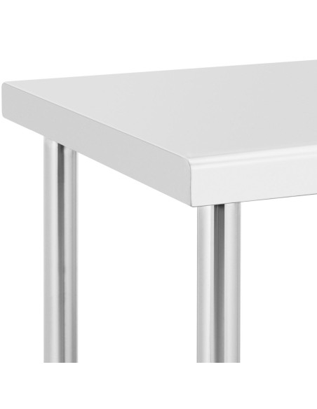 Metalinis gastronominis stalas ant ratukų su lentyna PLIENAS 60 x 120 cm Metalinis gastronominis stalas ant ratukų su lentyna PLIENAS 60 x 120 cm