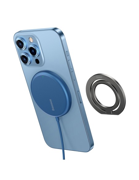 Magnetinis žiedo laikiklis Halo stovas telefonui pilkas Magnetinis žiedo laikiklis Halo stovas telefonui pilkas