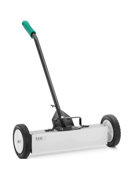 Magnetinė šluota nagų drožlių rinkimui ant 45 cm pločio ratukų Magnetinė šluota nagų drožlių rinkimui ant 45 cm pločio ratukų